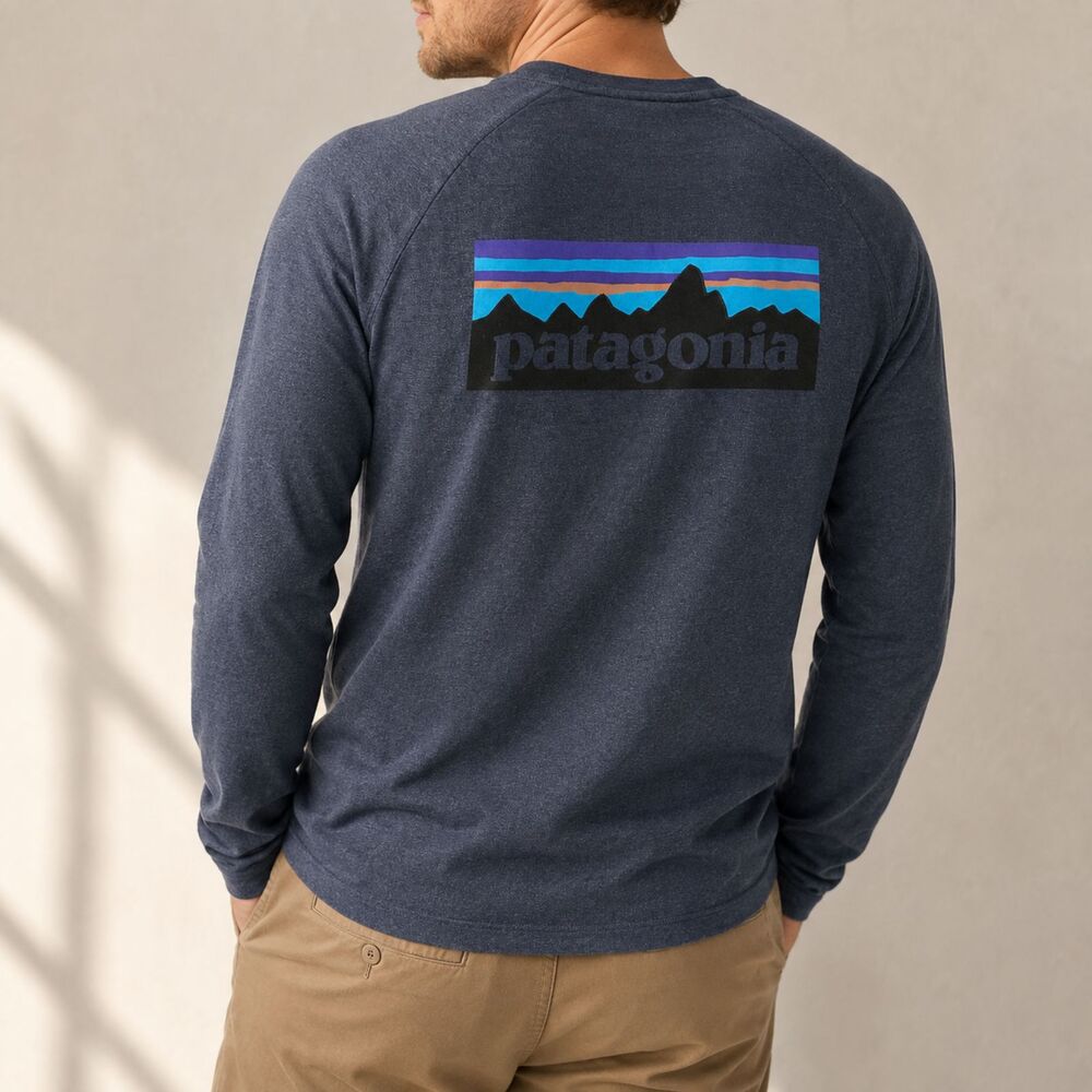 Patagonia Mens Organic Cotton Long Sleeve Crewneck Shirt Medium Gorpcore
